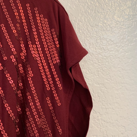 Lane Bryant Dress 22/24 NEW Maroon Red Sequins Cowl Neck Stretchy Sparkly Party - Picture 6 of 11